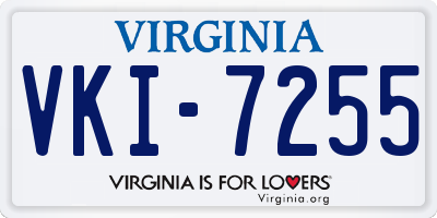 VA license plate VKI7255