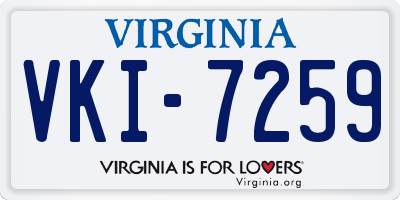 VA license plate VKI7259