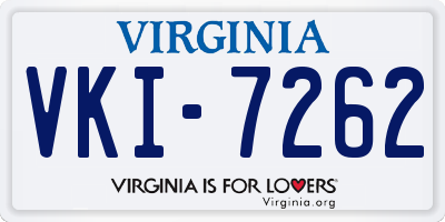 VA license plate VKI7262
