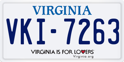 VA license plate VKI7263