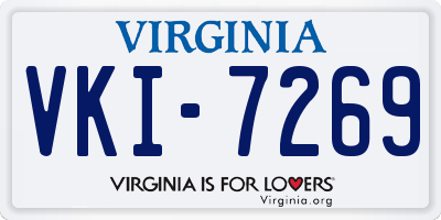 VA license plate VKI7269