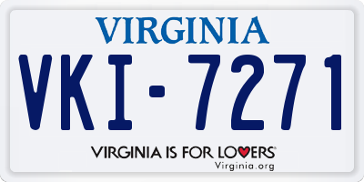 VA license plate VKI7271