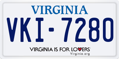VA license plate VKI7280