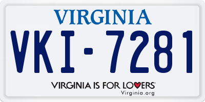 VA license plate VKI7281