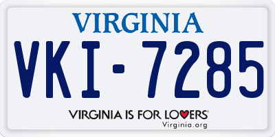 VA license plate VKI7285