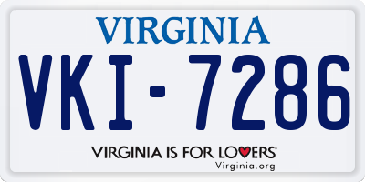VA license plate VKI7286