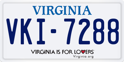 VA license plate VKI7288