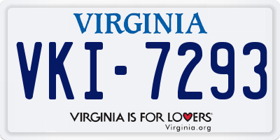 VA license plate VKI7293