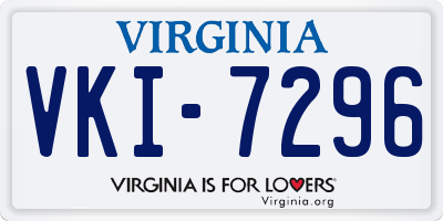 VA license plate VKI7296