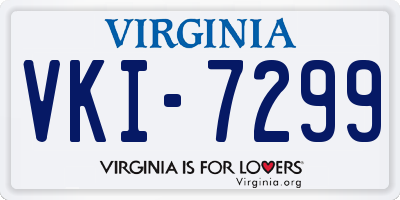 VA license plate VKI7299