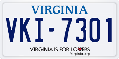 VA license plate VKI7301