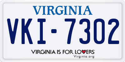 VA license plate VKI7302
