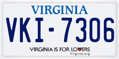 VA license plate VKI7306