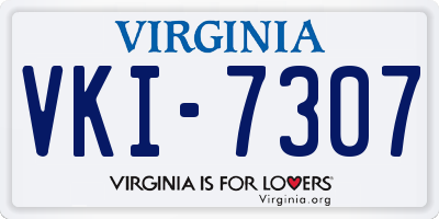 VA license plate VKI7307