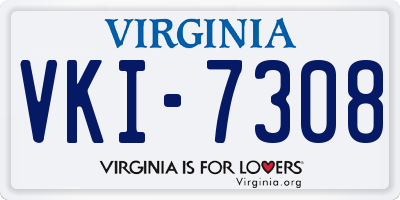 VA license plate VKI7308