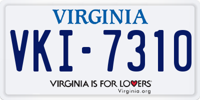 VA license plate VKI7310