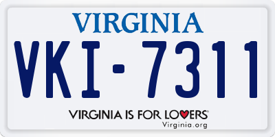 VA license plate VKI7311