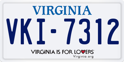 VA license plate VKI7312