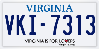 VA license plate VKI7313