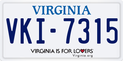 VA license plate VKI7315