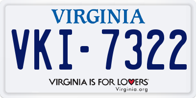 VA license plate VKI7322