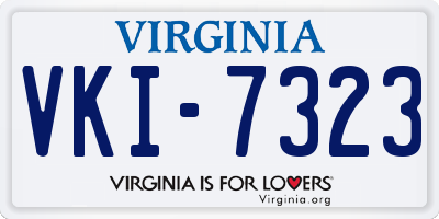 VA license plate VKI7323