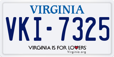 VA license plate VKI7325