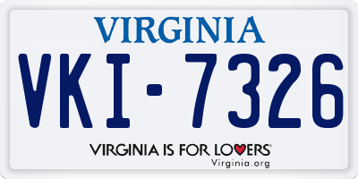 VA license plate VKI7326