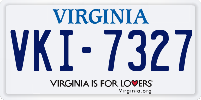 VA license plate VKI7327
