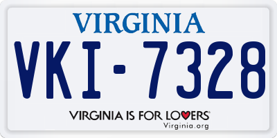 VA license plate VKI7328