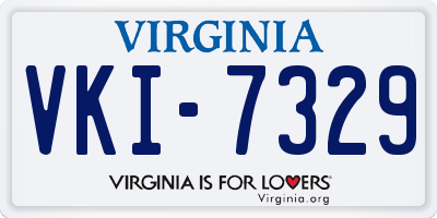 VA license plate VKI7329