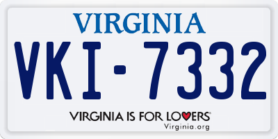 VA license plate VKI7332