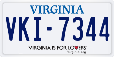 VA license plate VKI7344