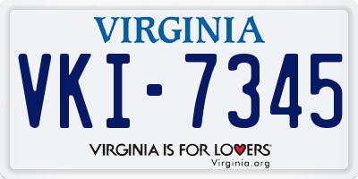 VA license plate VKI7345