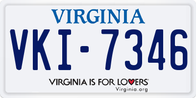 VA license plate VKI7346