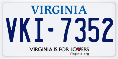 VA license plate VKI7352