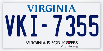 VA license plate VKI7355