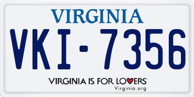 VA license plate VKI7356