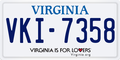 VA license plate VKI7358