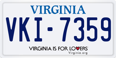 VA license plate VKI7359
