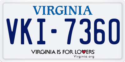 VA license plate VKI7360