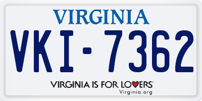 VA license plate VKI7362