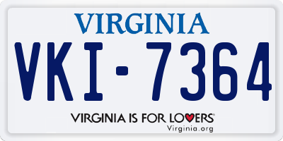 VA license plate VKI7364