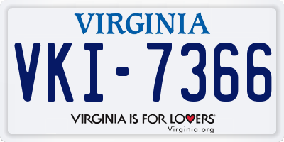 VA license plate VKI7366