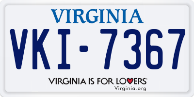 VA license plate VKI7367