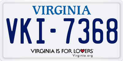 VA license plate VKI7368
