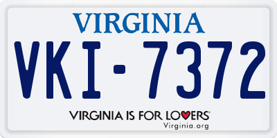 VA license plate VKI7372