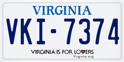 VA license plate VKI7374