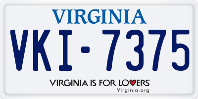 VA license plate VKI7375