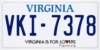 VA license plate VKI7378